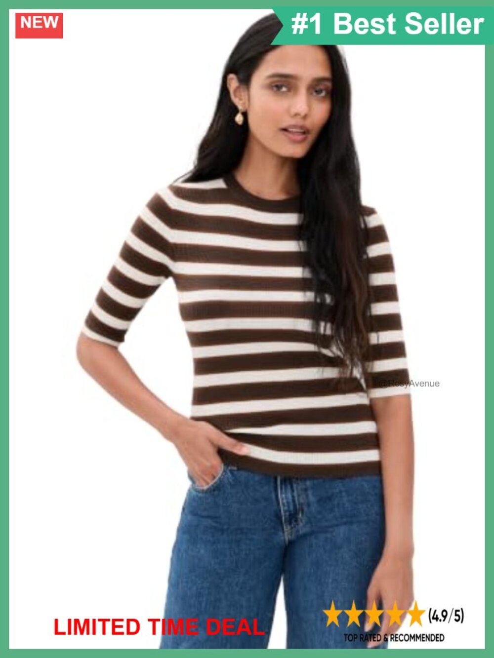 Favorite Daughter Amelia Crew Neck Elbow Sleeve Wool Top